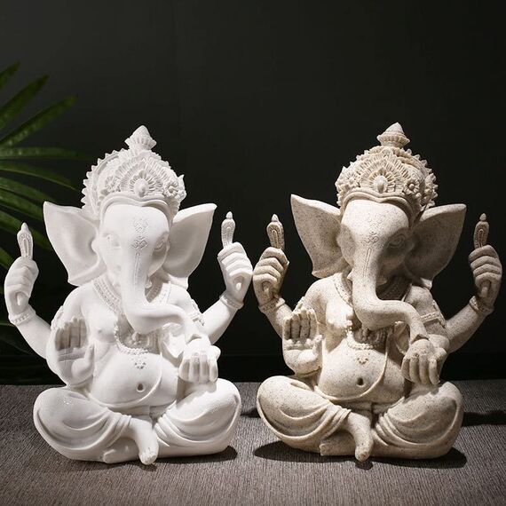 Fafaherr Ganesha-Elefantengott Figur, Elefanten-Hindu-Skulptur-Figuren Ganesha Buddha Handgefertigte Skulptur Indische Ganesha-Idol-Figur Aus Kunstharz Dekoration für Zuhause, Handwerk, Geschenke