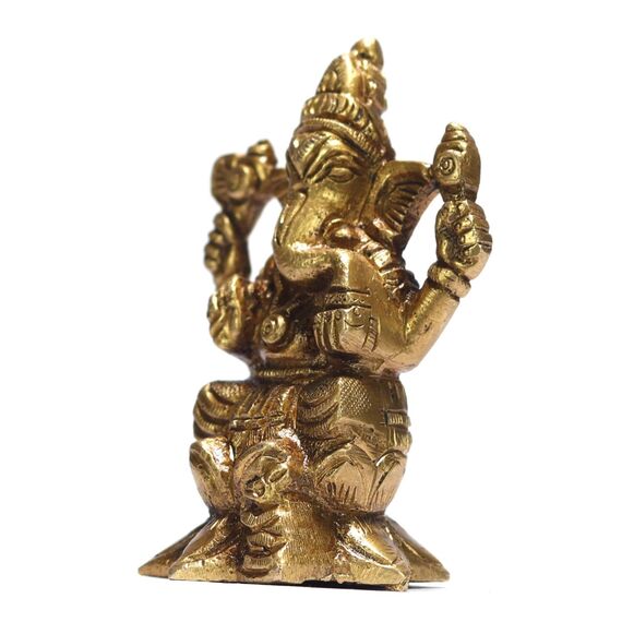 ASHIRWAD Messing Lord Ganesha Idol Statue für Zuhause Hindu-Gott Ganpati Bappa Vinayaka Pital Metal Murti (Ganesh-41)