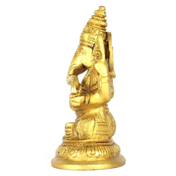 ASHIRWAD Messing Lord Ganesha Idol Statue für Zuhause Hindu-Gott Ganpati Bappa Vinayaka Murti (Ganesh-11)
