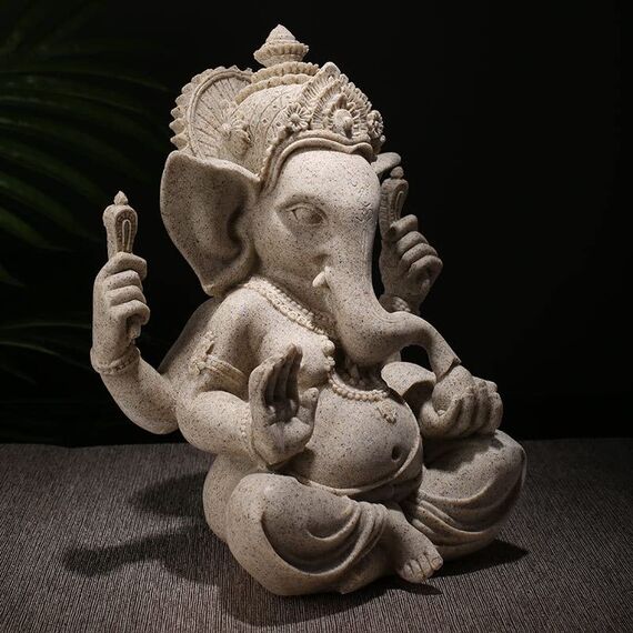 Fafaherr Ganesha-Elefantengott Figur, Elefanten-Hindu-Skulptur-Figuren Ganesha Buddha Handgefertigte Skulptur Indische Ganesha-Idol-Figur Aus Kunstharz Dekoration für Zuhause, Handwerk, Geschenke