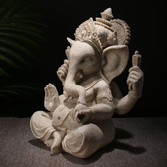 Fafaherr Ganesha-Elefantengott Figur, Elefanten-Hindu-Skulptur-Figuren Ganesha Buddha Handgefertigte Skulptur Indische Ganesha-Idol-Figur Aus Kunstharz Dekoration für Zuhause, Handwerk, Geschenke