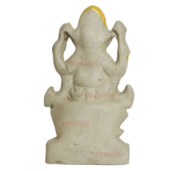 Tied Ribbons Eco Friendly Ganesha Idol for Ganesh Chaturthi Decoration Items Handmade Indian God Idol Lord Ganesh Statue Figurine for Home Decor Pooja Room - Ganpati Idol Clay for Visarjan