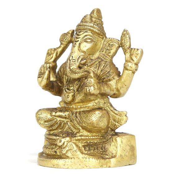 ASHIRWAD Messingstatue Lord Ganesha Idol für Zuhause Hindu-Gott Ganpati Bappa Vinayaka Murti (Ganesh-10)