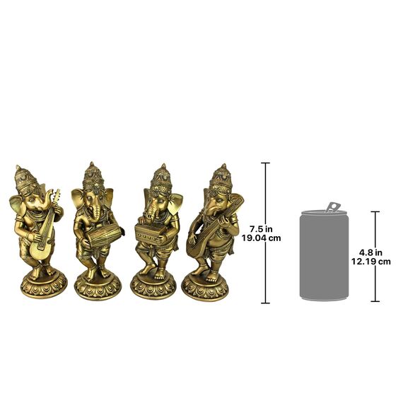 Design Toscano Lord Ganesha, Musikalischer Elefantengott Hinduistische Statuensammlung