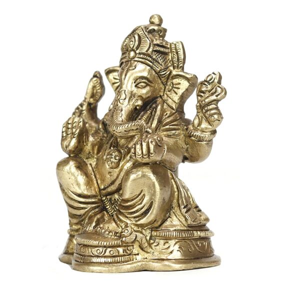 ASHIRWAD Messingstatue Lord Ganesha Idol für Zuhause Hindu-Gott Ganpati Bappa Vinayaka Murti (Ganesh-06)