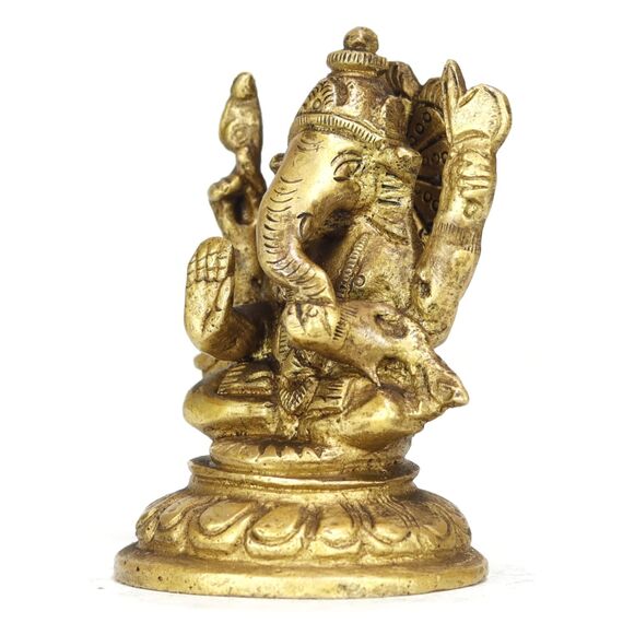 ASHIRWAD Messing Lord Ganesha Idol Statue für Zuhause Hindu-Gott Ganpati Bappa Vinayaka Murti (Ganesh-20)