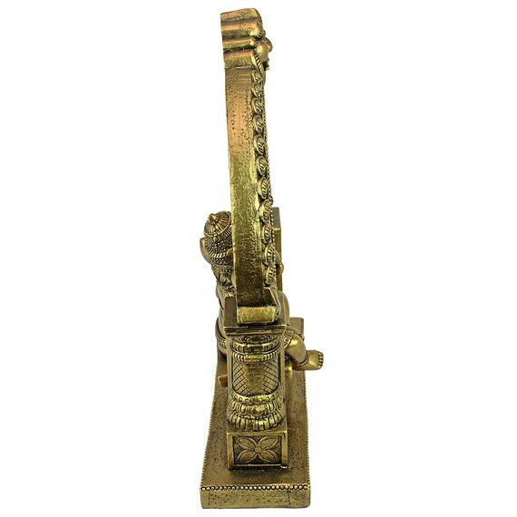 Design Toscano Elefantengott Lord Ganesha schwingt auf Einer Jhoola Hinduistische Statue, Polyresin, Antikes Gold, 25.5 cm