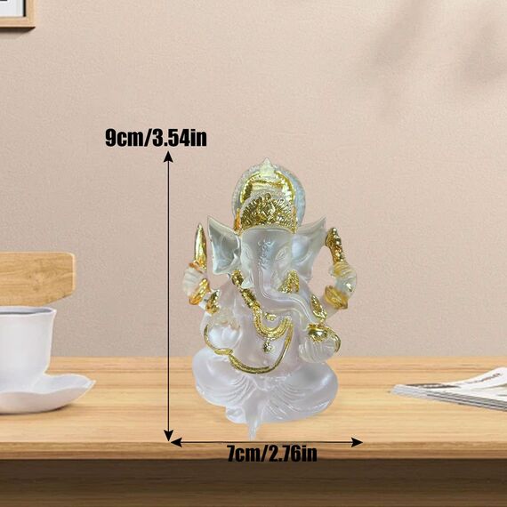 OTKARXUS Elefantengott Ganesha, indischer Lord Ganesha-Statue, Elefanten-Got-Figur, Glück und Reichtum, hinduistische Buddha-Skulptur, Ornament, Geschenke für Heimdekoration, Transparent, Klein