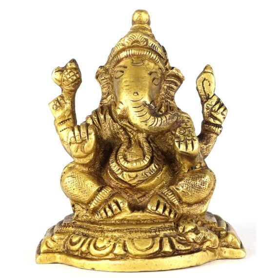 ASHIRWAD Messing Lord Ganesha Idol Statue für Zuhause Hindu-Gott Ganpati Bappa Vinayaka Murti (Ganesh-19)