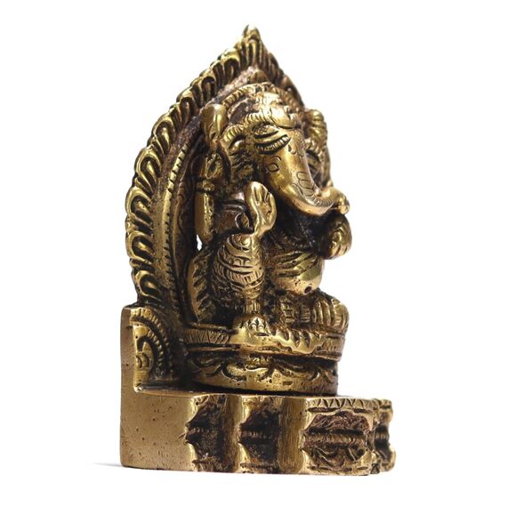 ASHIRWAD Messing Lord Ganesha Idol Statue für Zuhause Hindu-Gott Ganpati Bappa Vinayaka Pital Metal Murti (Ganesh-40)