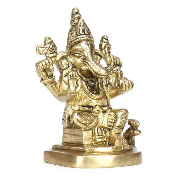 ASHIRWAD Messing Lord Ganesha Idol Statue für Zuhause Hindu-Gott Ganpati Bappa Vinayaka Murti AE000001-08 (Ganesh-08)
