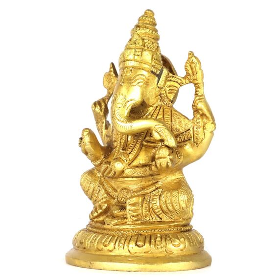 ASHIRWAD Messing Lord Ganesha Idol Statue für Zuhause Hindu-Gott Ganpati Bappa Vinayaka Murti (Ganesh-11)