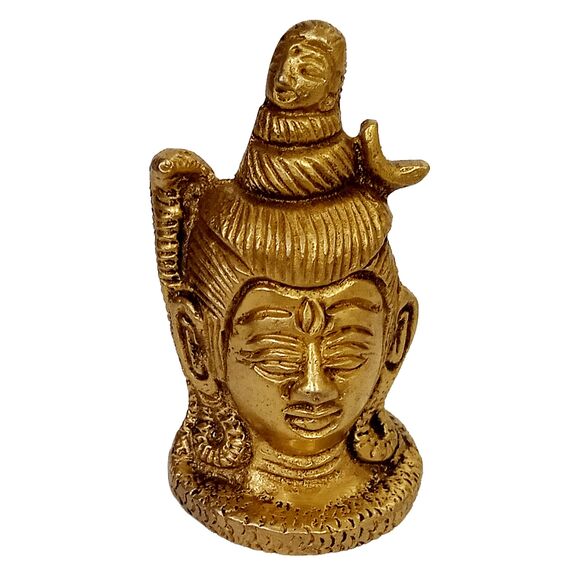 Purpledip Messing Idol Lord Shiva: Siva Bholenath mit Halbmond, Ganga und Vasuki-Schlange (12211A)