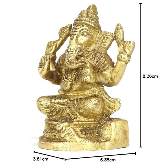 ASHIRWAD Messingstatue Lord Ganesha Idol für Zuhause Hindu-Gott Ganpati Bappa Vinayaka Murti (Ganesh-10)