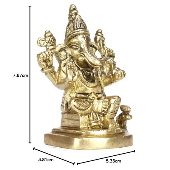 ASHIRWAD Messing Lord Ganesha Idol Statue für Zuhause Hindu-Gott Ganpati Bappa Vinayaka Murti AE000001-08 (Ganesh-08)