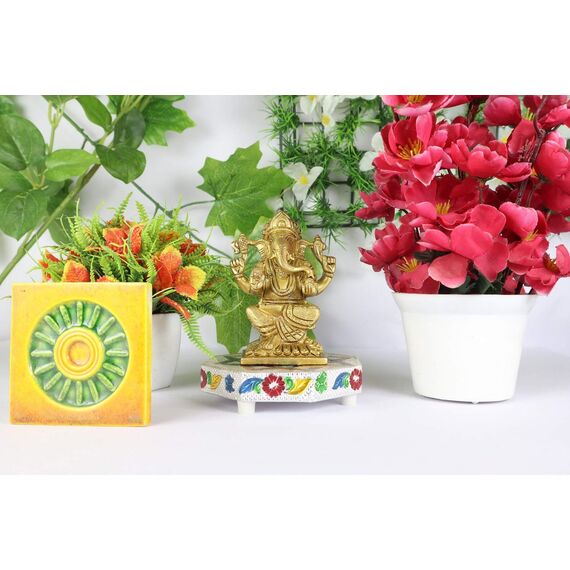 ASHIRWAD Shri Ganesha Idol für Zuhause, Statue des Hindu-Gottes, Messing (Shri Ganesh-013)