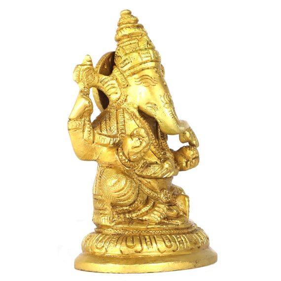 ASHIRWAD Messing Lord Ganesha Idol Statue für Zuhause Hindu-Gott Ganpati Bappa Vinayaka Murti (Ganesh-11)
