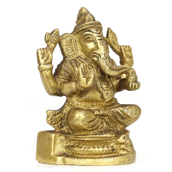 ASHIRWAD Messingstatue Lord Ganesha Idol für Zuhause Hindu-Gott Ganpati Bappa Vinayaka Murti (Ganesh-10)