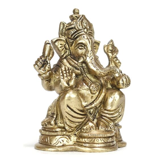 ASHIRWAD Messingstatue Lord Ganesha Idol für Zuhause Hindu-Gott Ganpati Bappa Vinayaka Murti (Ganesh-06)