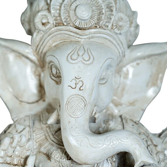 Pevfeciy Ganesha Statue Buddha Figur Groß Indische Deko Für Schreibtisch Wohnzimmer Garten,Wasserdicht, Kein Ausbleichen,26X18X30 cm