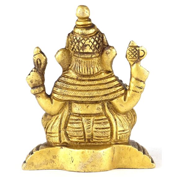 ASHIRWAD Messing Lord Ganesha Idol Statue für Zuhause Hindu-Gott Ganpati Bappa Vinayaka Murti (Ganesh-19)