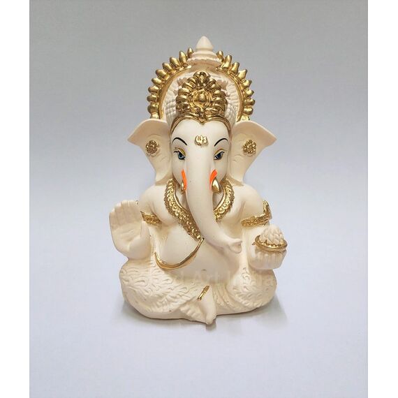 Gold Art India Ganesha-Idol, Auto-Armaturenbrett, IdolGanesha Murti Ganpati Idol für Heimdekoration, Puja, Lord Ganesha, Statue, Geschenk für Büro, Schreibtisch, Puja, Raumfigur, 8,4 cm