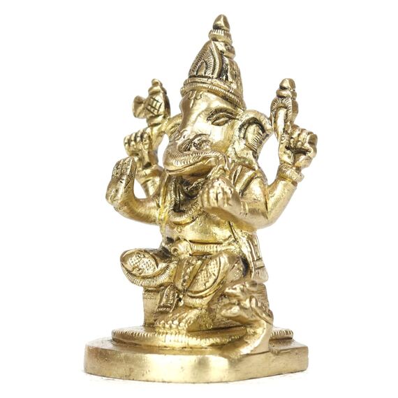 ASHIRWAD Messing Lord Ganesha Idol Statue für Zuhause Hindu-Gott Ganpati Bappa Vinayaka Murti AE000001-08 (Ganesh-08)
