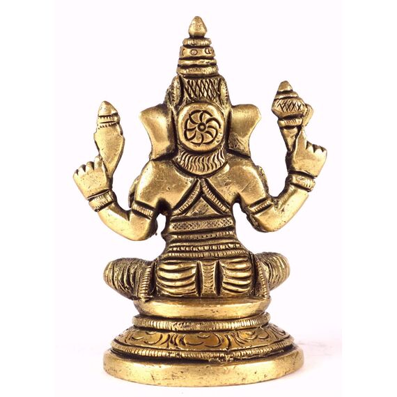 ASHIRWAD Messingstatue Lord Ganesha Idol für Zuhause Hindu-Gott Ganpati Bappa Vinayaka Murti (Ganesh-18)