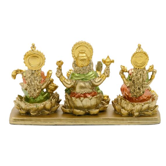 Hindu-Lakshmi Ganesha Saraswati Statue – Laxmi Ganesha Idol für Auto Armaturenbrett Dekor Zuhause Tempel Mandir Pooja Artikel indischer Puja Artikel Diwali Geschenk Meditation Yoga Altar Dekoration