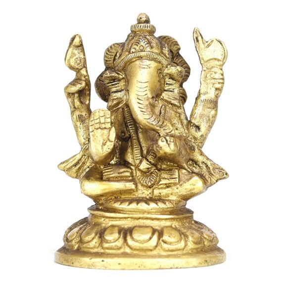 ASHIRWAD Messing Lord Ganesha Idol Statue für Zuhause Hindu-Gott Ganpati Bappa Vinayaka Murti (Ganesh-20)