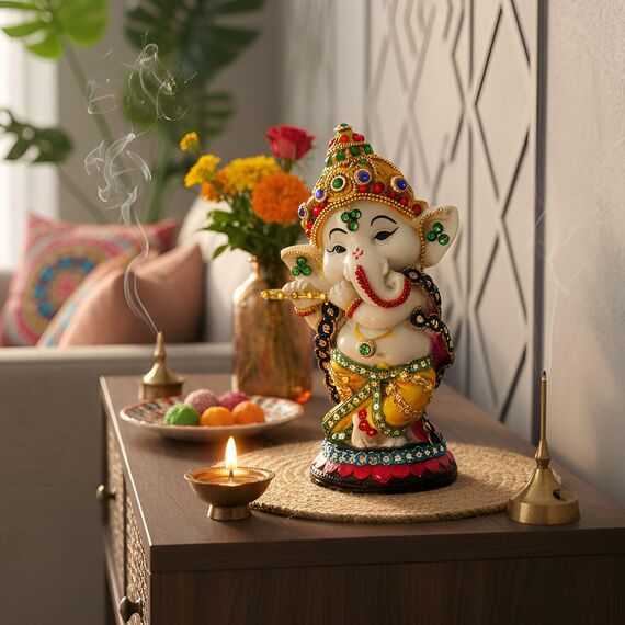 TIED RIBBONS Ganesha-Statue, 14 cm, Ganesha-Idol für den Tisch, indisches Gott, Idol, Diwali-Geschenke, Ganesha-Chaturthi-Dekoration, indischer Gott, Idol Rückkehrgeschenke, Ganesha-Statuen für
