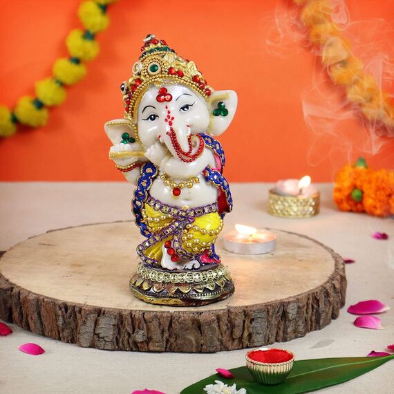 TIED RIBBONS Ganesha-Statue, 14 cm, Ganesha-Idol für den Tisch, indisches Gott, Idol, Diwali-Geschenke, Ganesha-Chaturthi-Dekoration, indischer Gott, Idol Rückkehrgeschenke, Ganesha-Statuen für