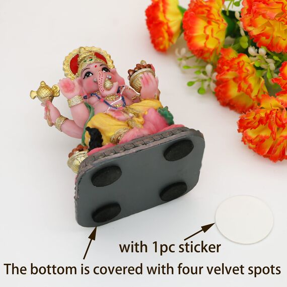 alikiki Indischer Gott, Ganesha, Statue, 10,4 cm, mehrfarbig, hinduistisches Idol, Ganesha-Figur, Indien, Heimbüro, Mandir-Tempel, Altar, Pooja-Artikel, Diwali Puja