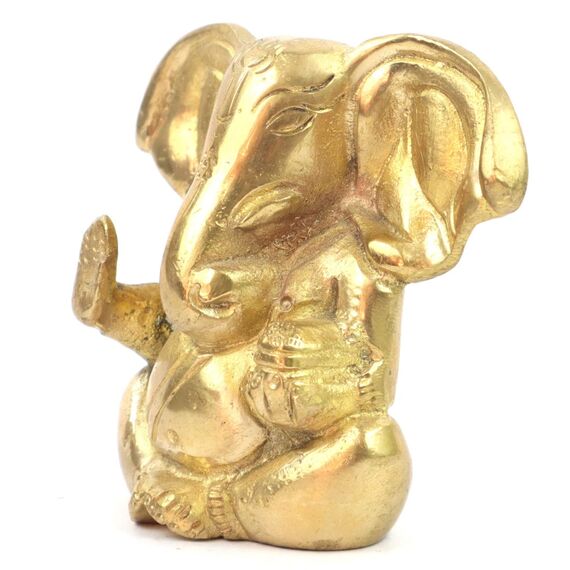 ASHIRWAD Messing Lord Ganesha Idol Statue für Zuhause Hindu-Gott Ganpati Bappa Vinayaka Murti (Ganesh-12)