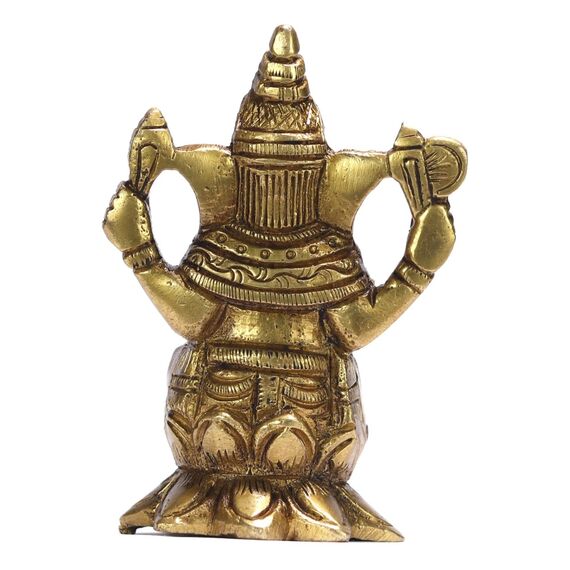 ASHIRWAD Messing Lord Ganesha Idol Statue für Zuhause Hindu-Gott Ganpati Bappa Vinayaka Pital Metal Murti (Ganesh-41)