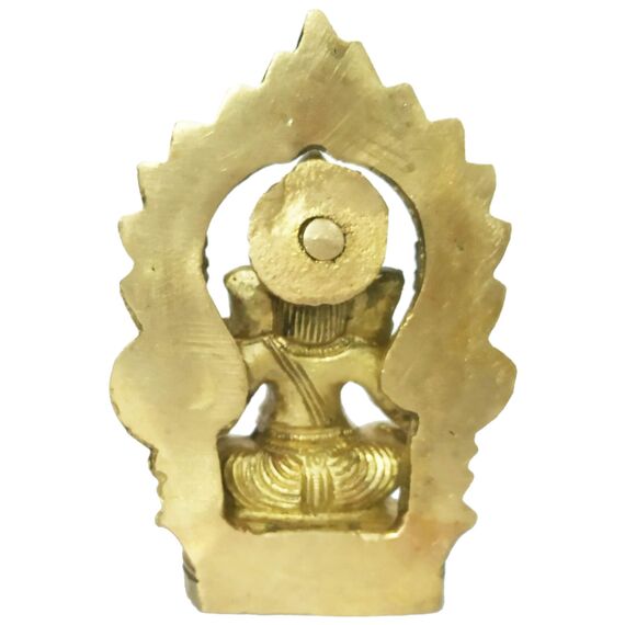 Purpledip Idol Ganesha in Mandap aus Messing mit Om-Inschrift (12172)