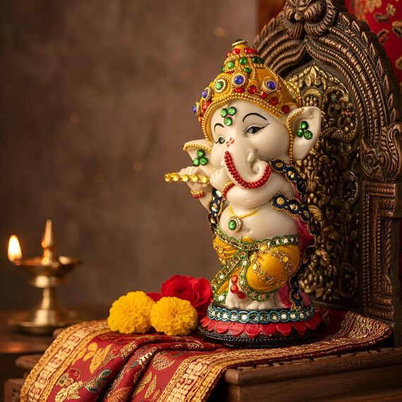 TIED RIBBONS Ganesha-Statue, 14 cm, Ganesha-Idol für den Tisch, indisches Gott, Idol, Diwali-Geschenke, Ganesha-Chaturthi-Dekoration, indischer Gott, Idol Rückkehrgeschenke, Ganesha-Statuen für
