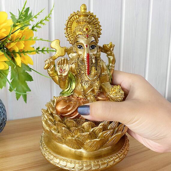 BangBangDa Hindu-Gott, Ganesha-Statue, indisches Idol, Ganesha-Figur, indisches Heimbüro, Mandir-Tempel, Pooja-Artikel, Diwali-Geschenke, Puja-Produkt, Altar, Schrein, Yoga-Raum, Medietation,