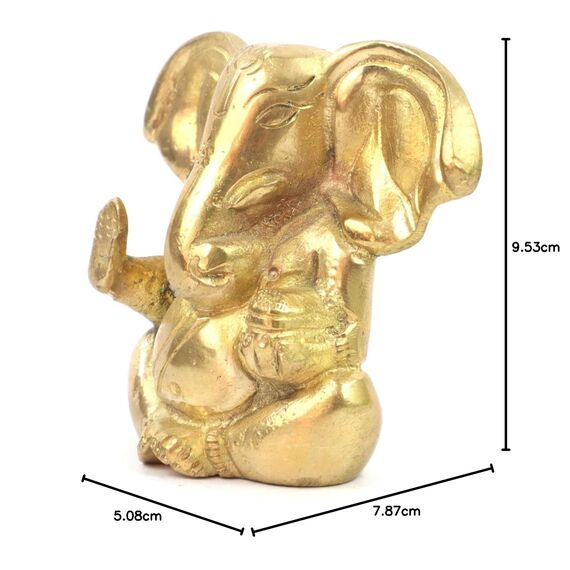 ASHIRWAD Messing Lord Ganesha Idol Statue für Zuhause Hindu-Gott Ganpati Bappa Vinayaka Murti (Ganesh-12)