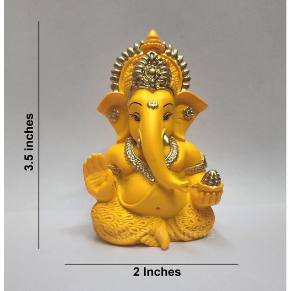 Gold Art India Mango Terrakotta-Finish Ganesha für Auto Armaturenbrett Home Decor Geschenk Diwali Geburtstag Festivals 8,9 x 5,1 cm