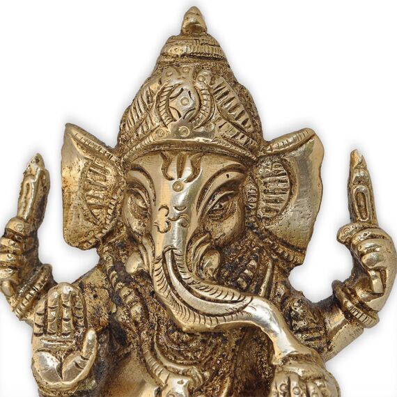 DakshCraft Mukut Ganesha Messingfigur