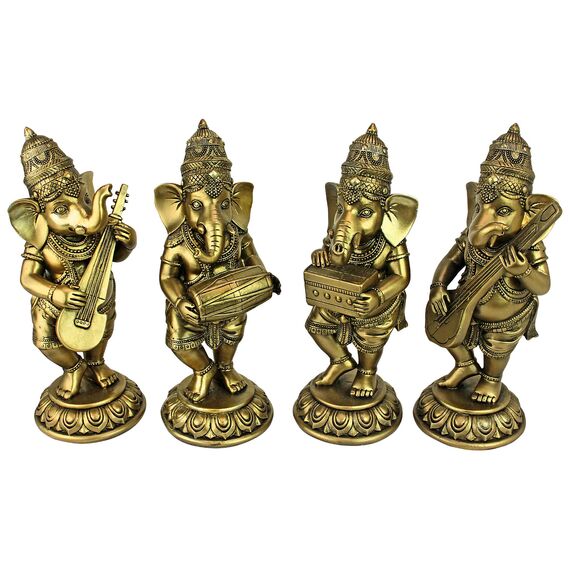 Design Toscano Lord Ganesha, Musikalischer Elefantengott Hinduistische Statuensammlung