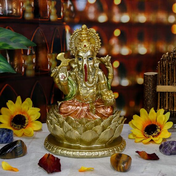 BangBangDa Hindu-Gott, Ganesha-Statue, indisches Idol, Ganesha-Figur, indisches Heimbüro, Mandir-Tempel, Pooja-Artikel, Diwali-Geschenke, Puja-Produkt, Altar, Schrein, Yoga-Raum, Medietation,