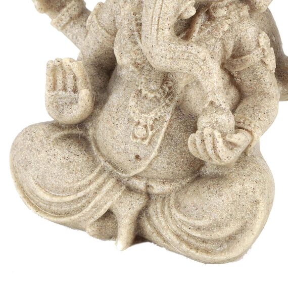 Goick 10x11.5cm Elefant Statue Skulptur, Ganesha Buddha Statue Sandstein Harz Indien Ganesha Elefant Gott Statue Figur Elefantengott,Handgefertigte Skulptur Dekoration Geschenke
