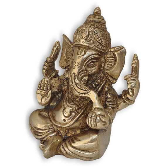 DakshCraft Mukut Ganesha Messingfigur