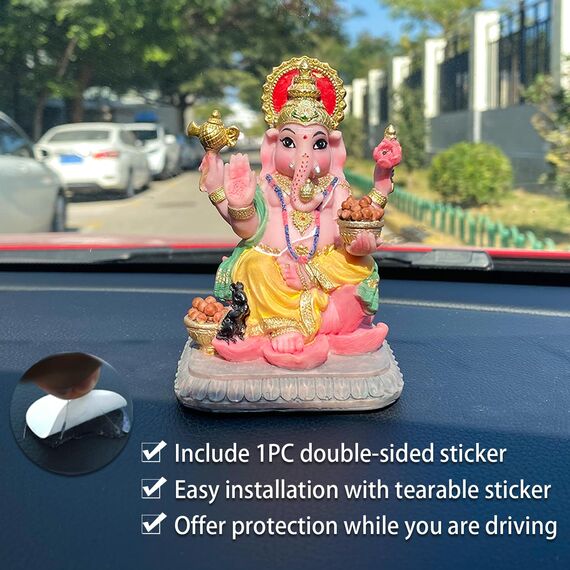alikiki Indischer Gott, Ganesha, Statue, 10,4 cm, mehrfarbig, hinduistisches Idol, Ganesha-Figur, Indien, Heimbüro, Mandir-Tempel, Altar, Pooja-Artikel, Diwali Puja