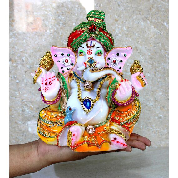 ESPLANADE Pagdi Ganesha Ganpati Murti Idol Statue Skulptur (22,9 cm)