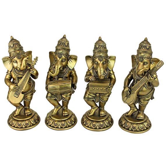 Design Toscano Lord Ganesha, Musikalischer Elefantengott Hinduistische Statuensammlung