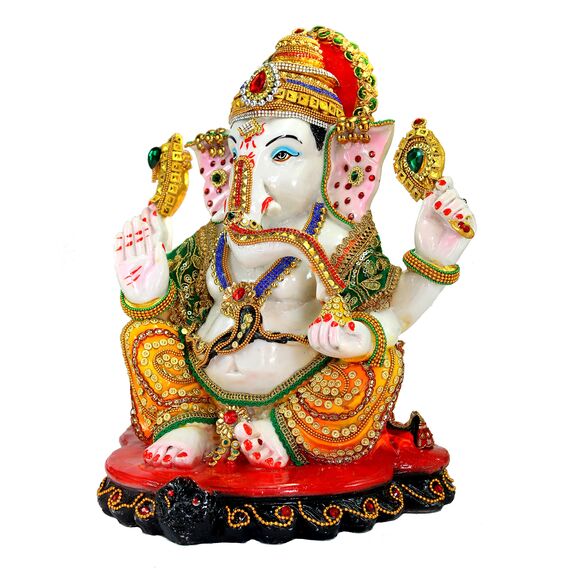 eSplanade Resin Ganesh Ganesha Ganpati Murti Idol Statue Sculpture | Pooja Idols | Home Decor (530 AJ)