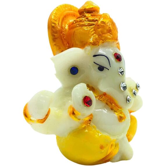 DVISHA Indische Lord Ganesha Statue Elefant Gott Ganesha Idol Figur Statue/Mini Ganesh Ganpati ji für Geschenke Idol für Auto Armaturenbrett Tempel Einweihungsfeier Mandir Pooja Büro Desktop Diwali